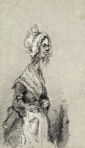 Oude vrouw uit Normandië in profiel, 1857